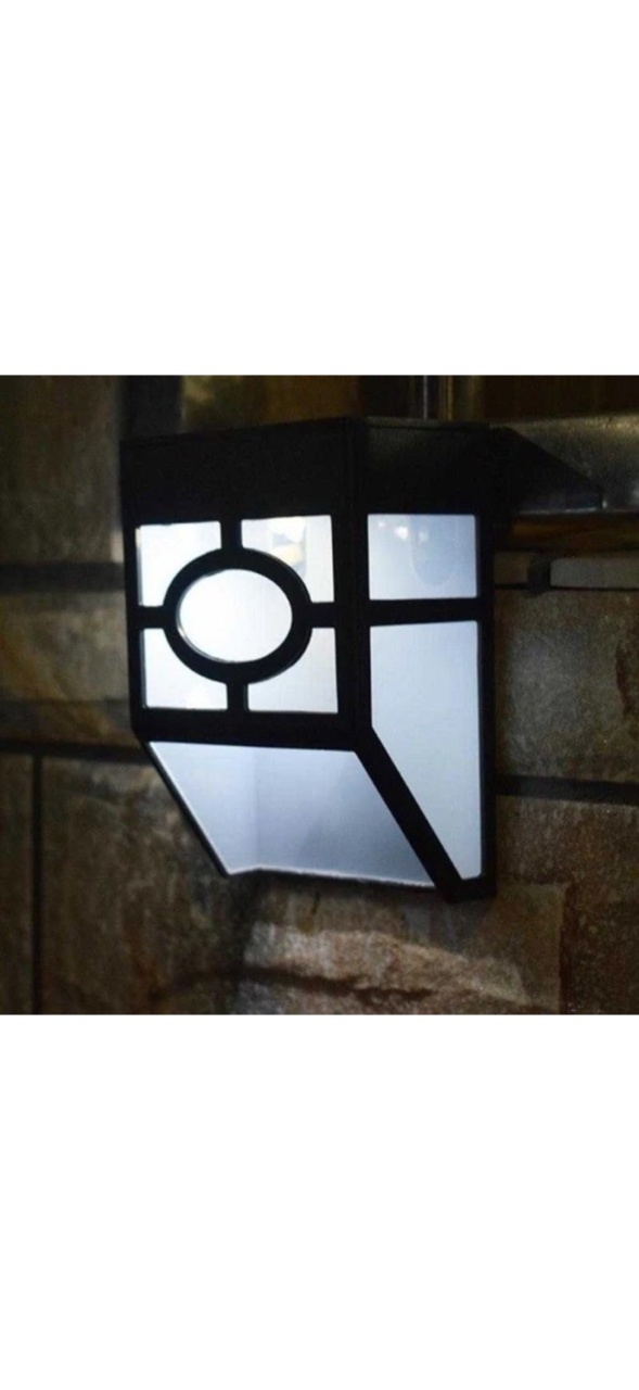 Set 4 lumini solare LED pentru gard, plastic negru, exterior 4