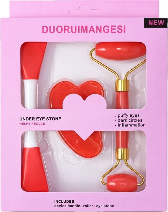 Set masaj facial 3 piese, diverse culori:alb, rosu, mov 4