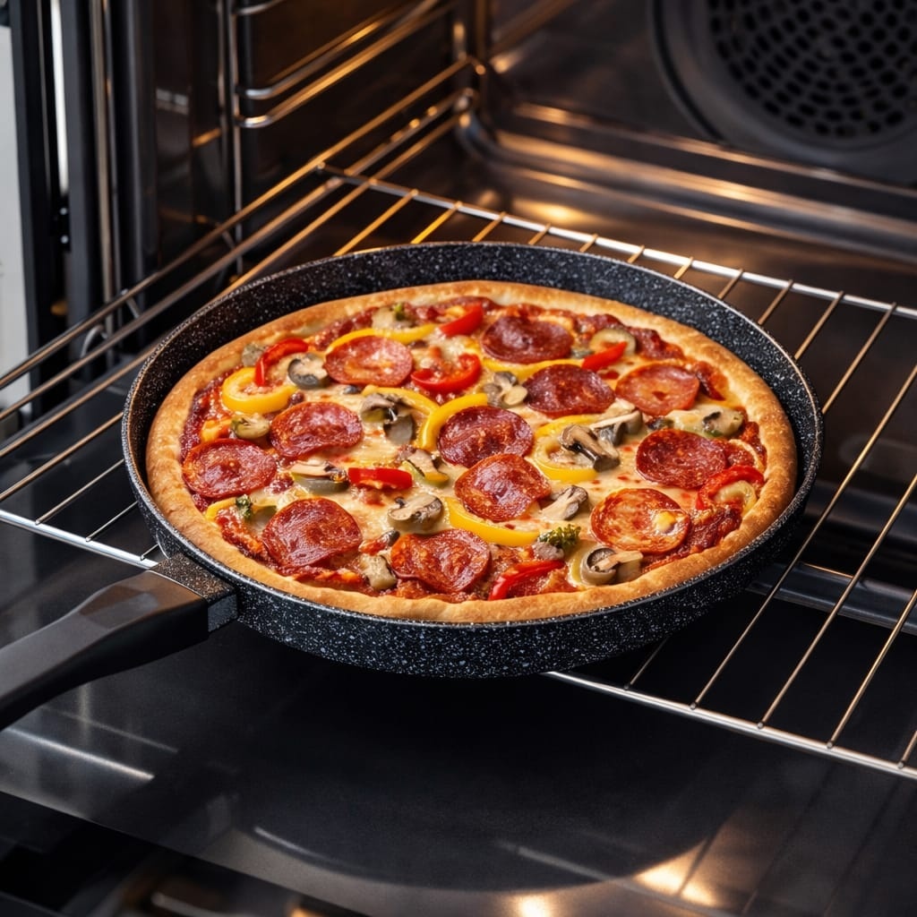 Tavă de pizza antiaderentă Zhenan, 28cm, albastru 3