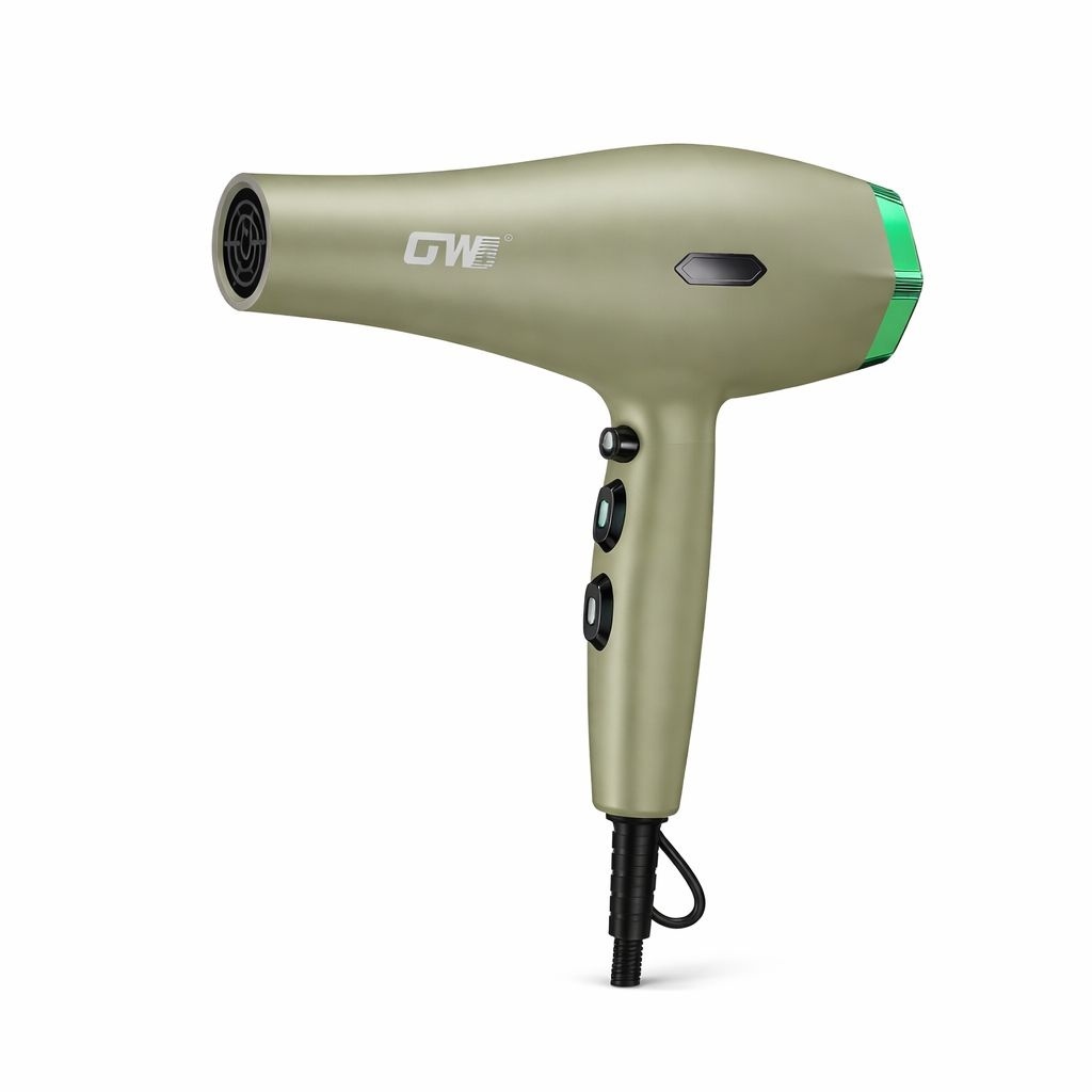 Uscător profesional de păr GW-6642, 1400W, Crem cu accente arămii 2