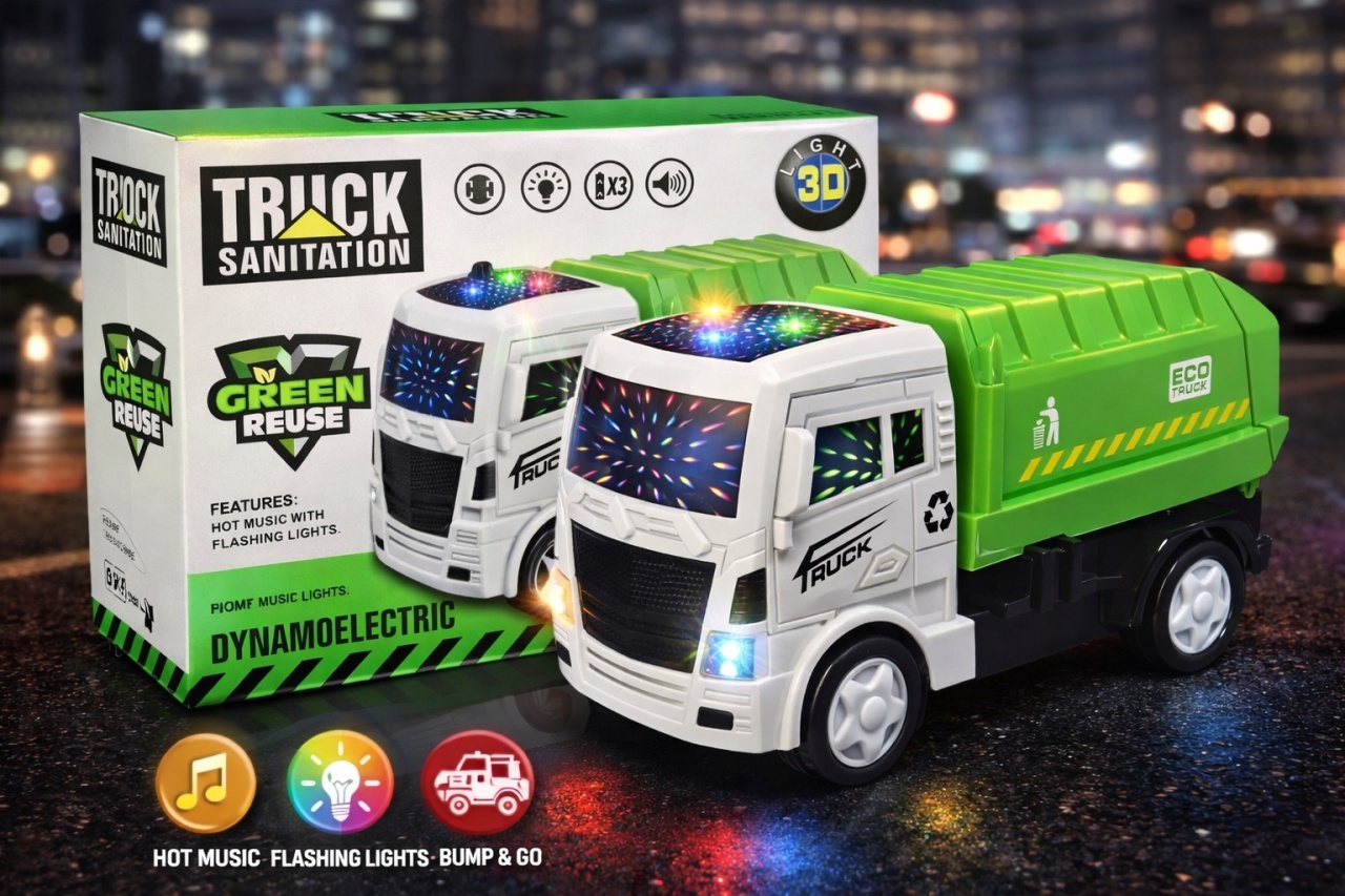 Vehicul sanitar electric cu lumini 3D si sunete bump and go 2
