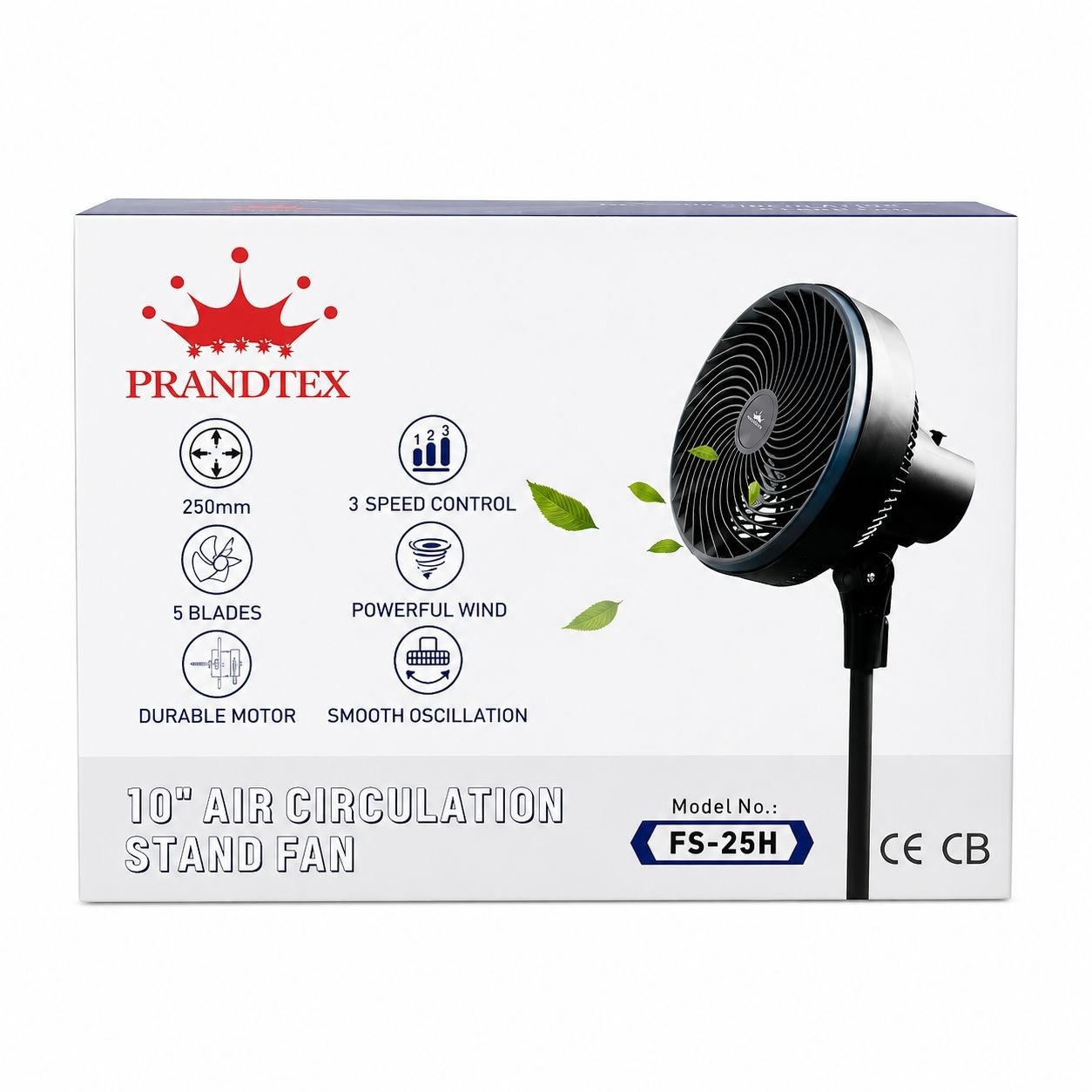 Ventilator cu Picior 10 Inch, negru , 80W, 3 Trepte de Viteză, Oscilație, Circulație Puternică a Aerului 2