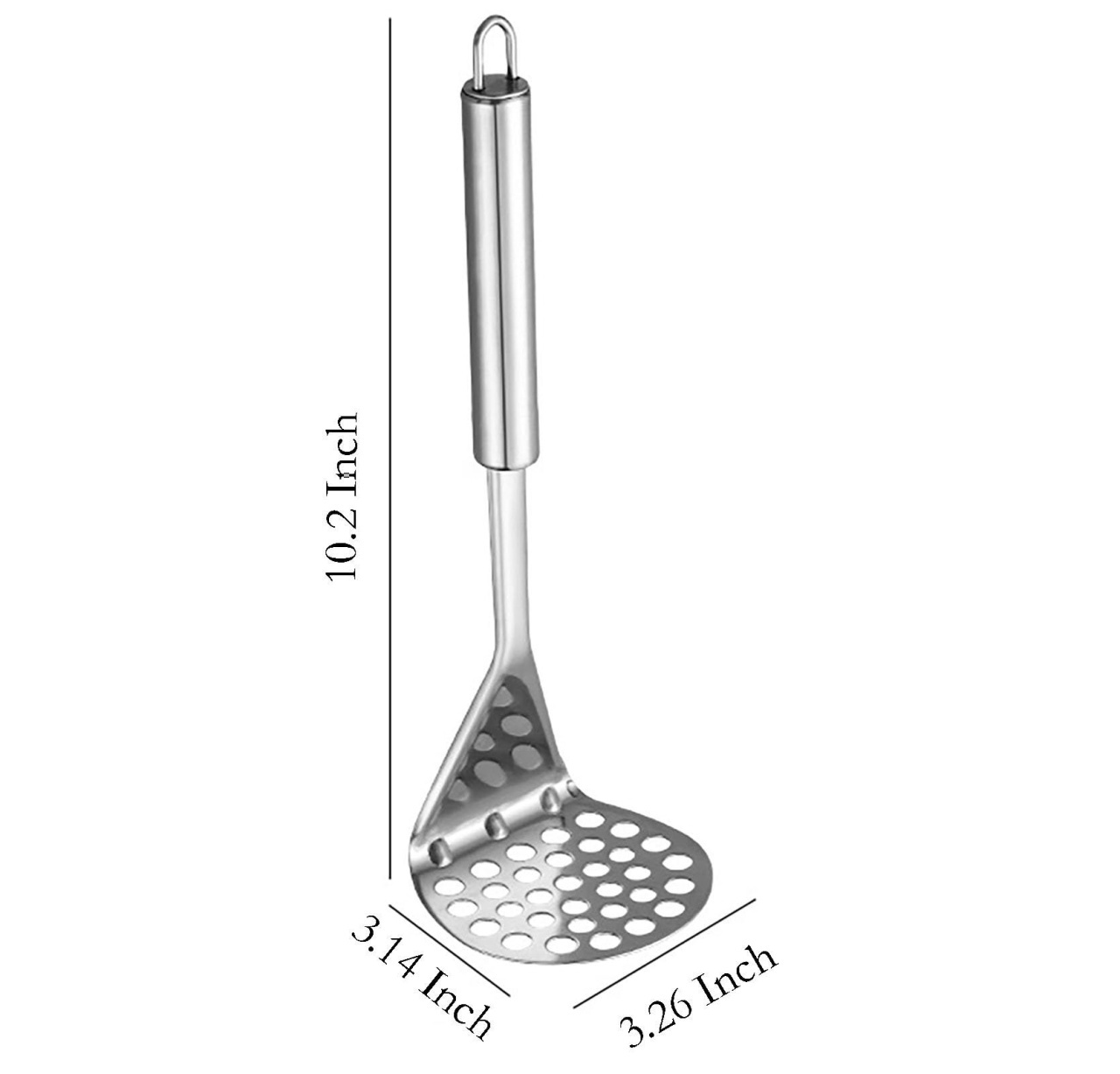 Zdrobitor cartofi din oțel inoxidabil, 26x8 cm, argintiu, ustensilă pentru bucătărie 2