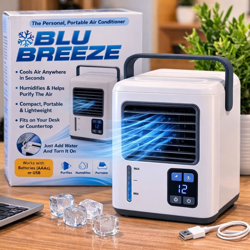 Aer conditionat portabil mini cu racire si umidificare aer, alimentare USB