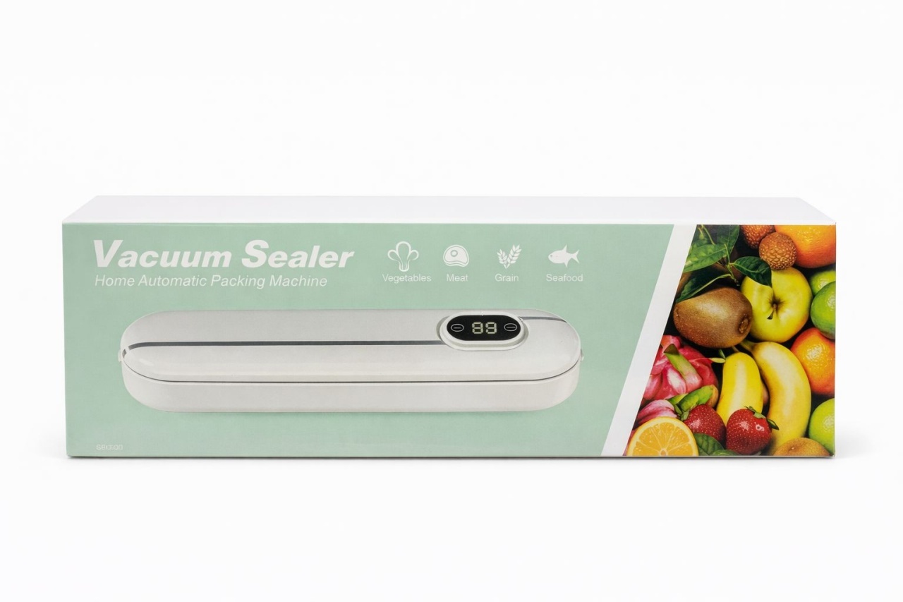 Aparat de vidat și sigilat alimente Vacuum Sealer cu afișaj digital, Verde pal 2