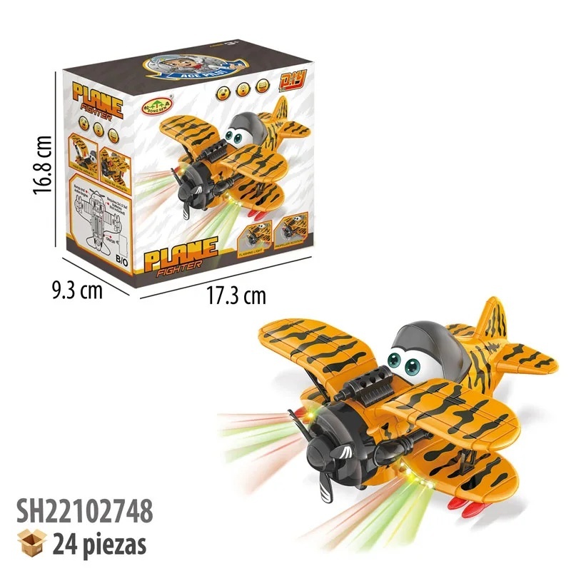 Avion Jucarie cu Lumini, Sunete si Miscare , Model Fighter Tiger, 17.3x16.8x9.3 cm 2