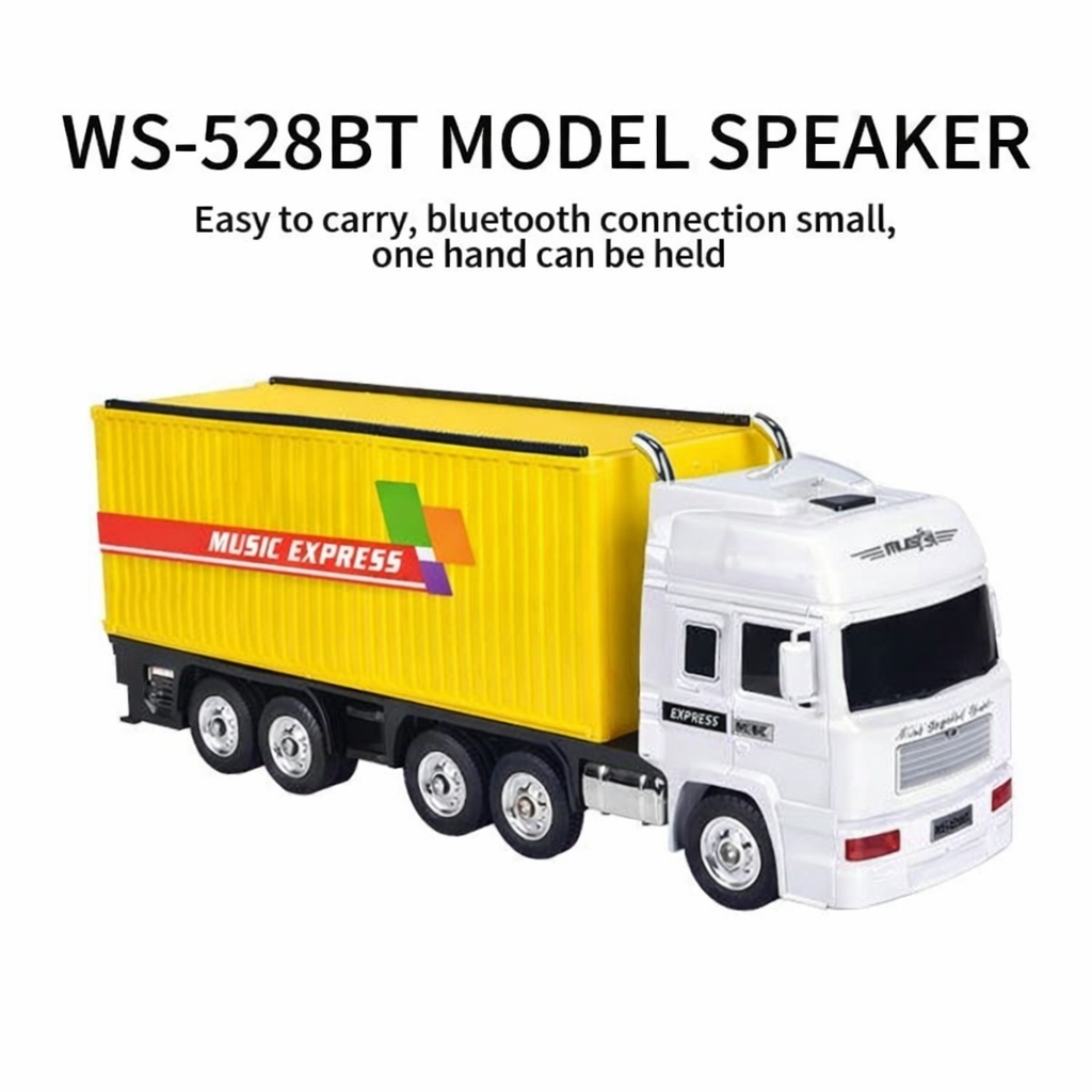 Boxă portabilă Bluetooth în formă de camion Music Express cu radio FM, USB, TF și funcție selfie,Galben