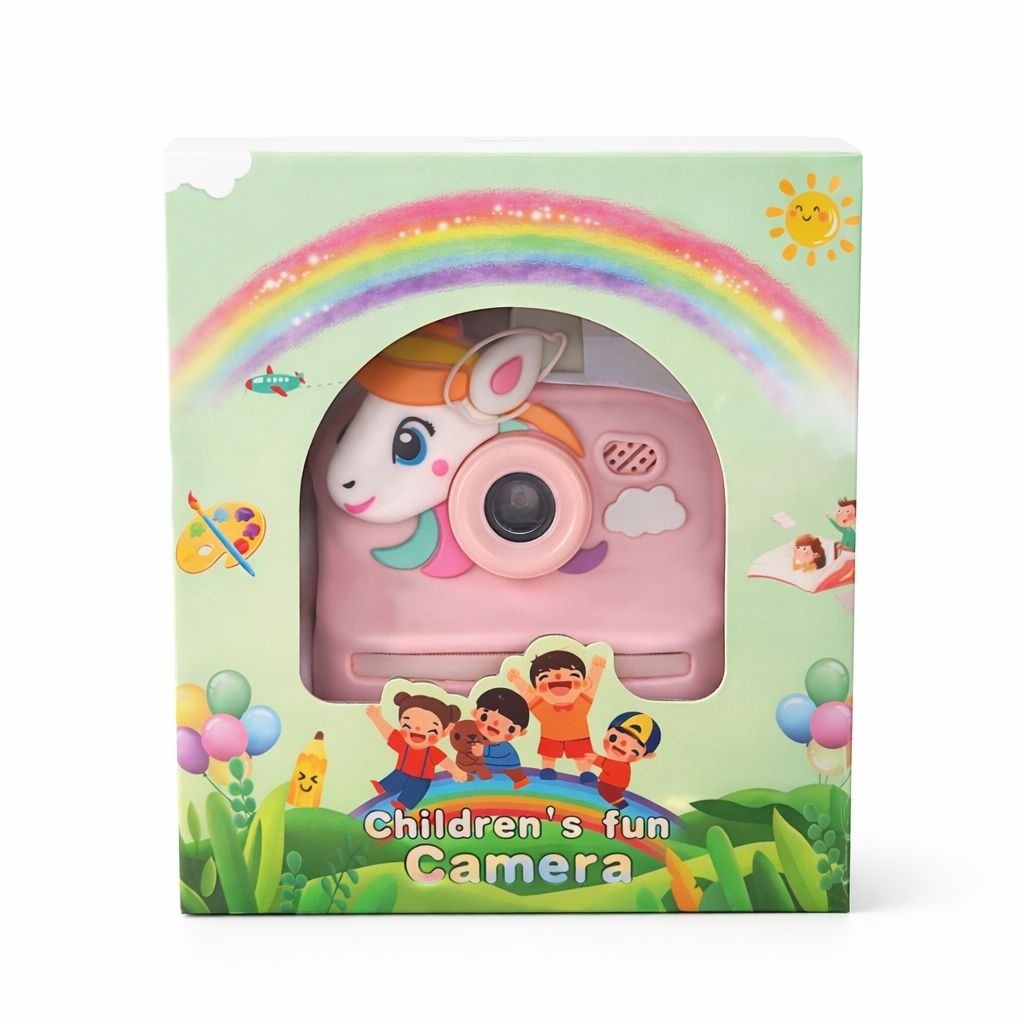 Camera foto copii unicorn cu print instant, reincarcabila, accesorii incluse, mov 2