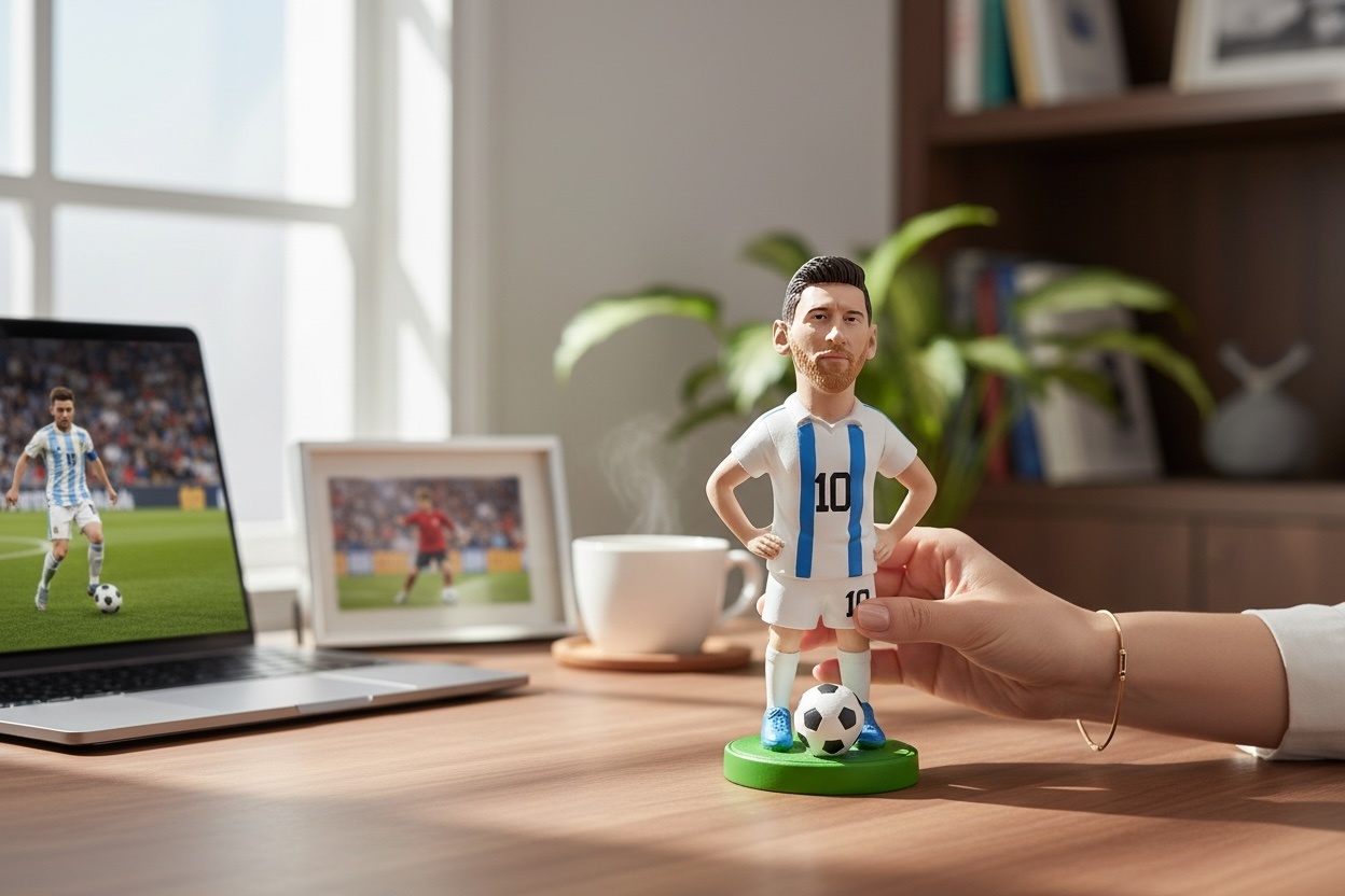 Figurina Ceramica Fotbalist , 17 cm, Model Colectie, Detalii Realiste 2