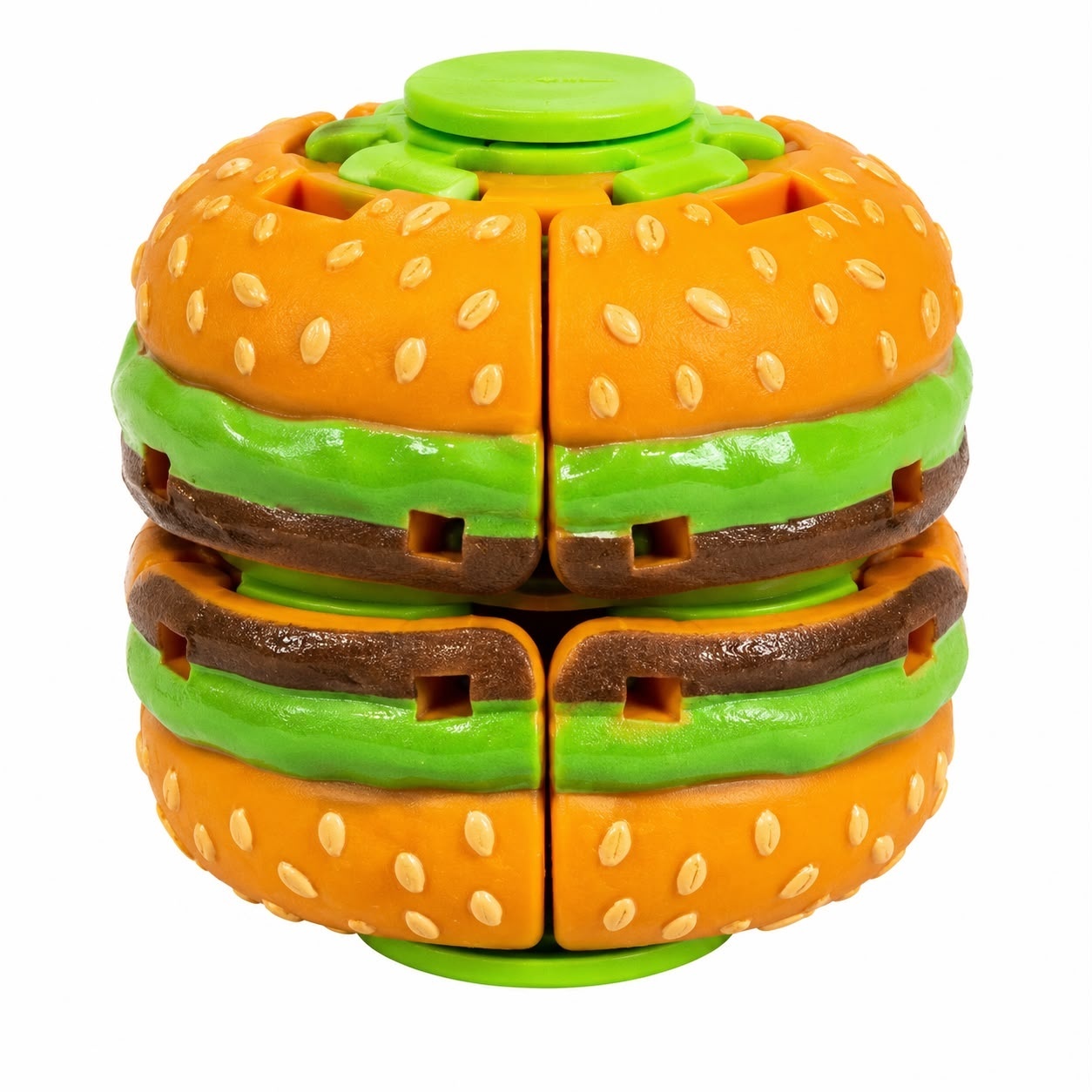 Jucărie Spinner Antistres Hamburger 3D, Fingertip Stress, Fidget Toy Rotativ cu Buton, pentru Copii și Adulți 3