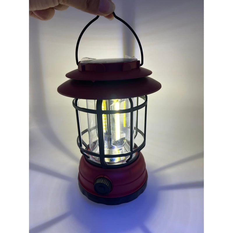 Lanternă de camping LED roșie, plastic durabil, încărcare solară 21cm x 11cm x 15cm 2