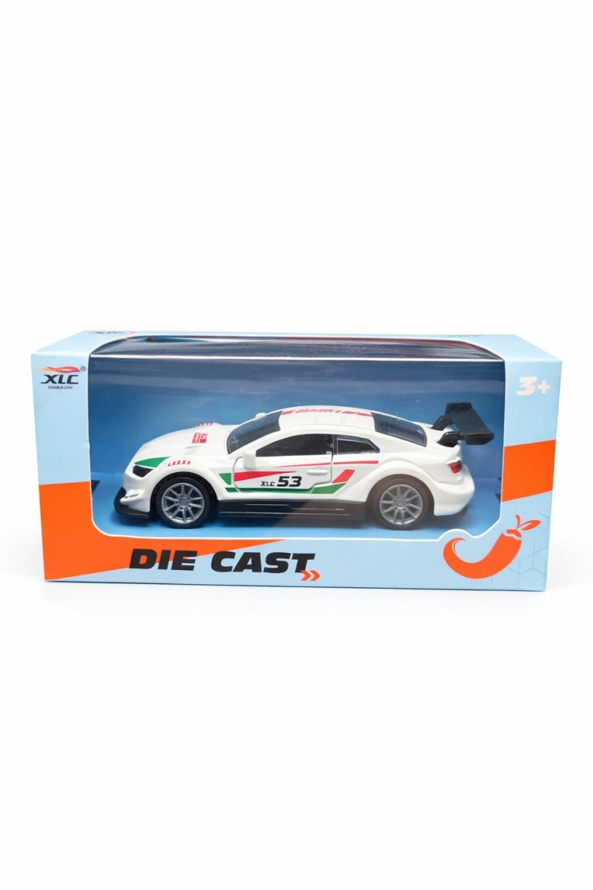 Mașinuță sport metalică albă cu uși deschise, 14x5,5x6,5 cm, ideală pentru colecționari și copii 2