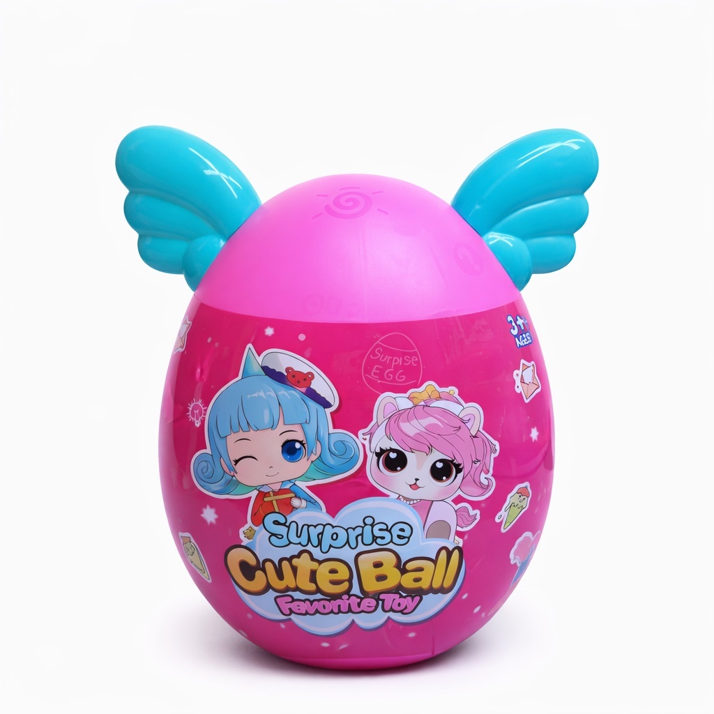Ou Surpriză cu Păpușă, Animalut și Accesorii, Cute Ball, Plastic, 20 cm 2