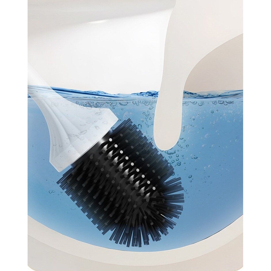 Perie WC electrica rotativa 360°, reincarcabila USB, cap silicon antibacterian, suport inclus, curatare profunda toaleta 2