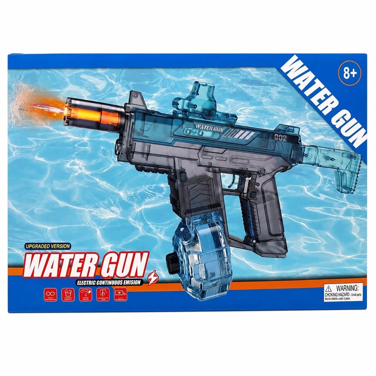Pistol cu Apă Electric Reîncărcabil USB, Tragere Continuă, 30 cm, Model Aleatoriu