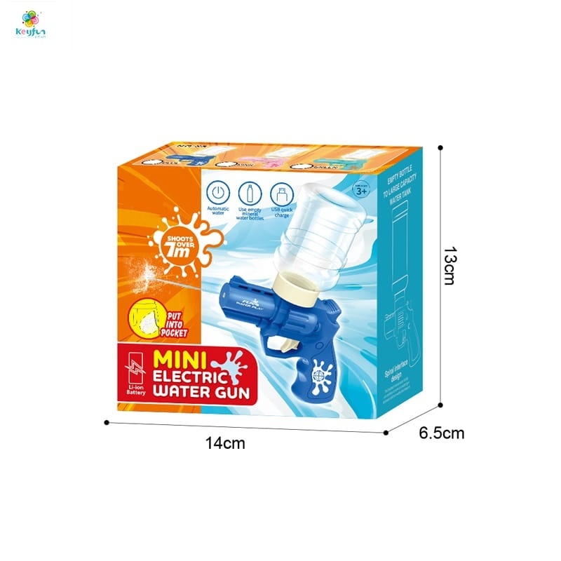 Pistol electric cu apa pentru copii, mini water gun reincarcabil USB, rezervor sticla, roz 2
