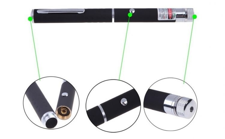 Pointer laser verde cu capete interschimbabile, modele proiectie diverse, 16.5 cm 2