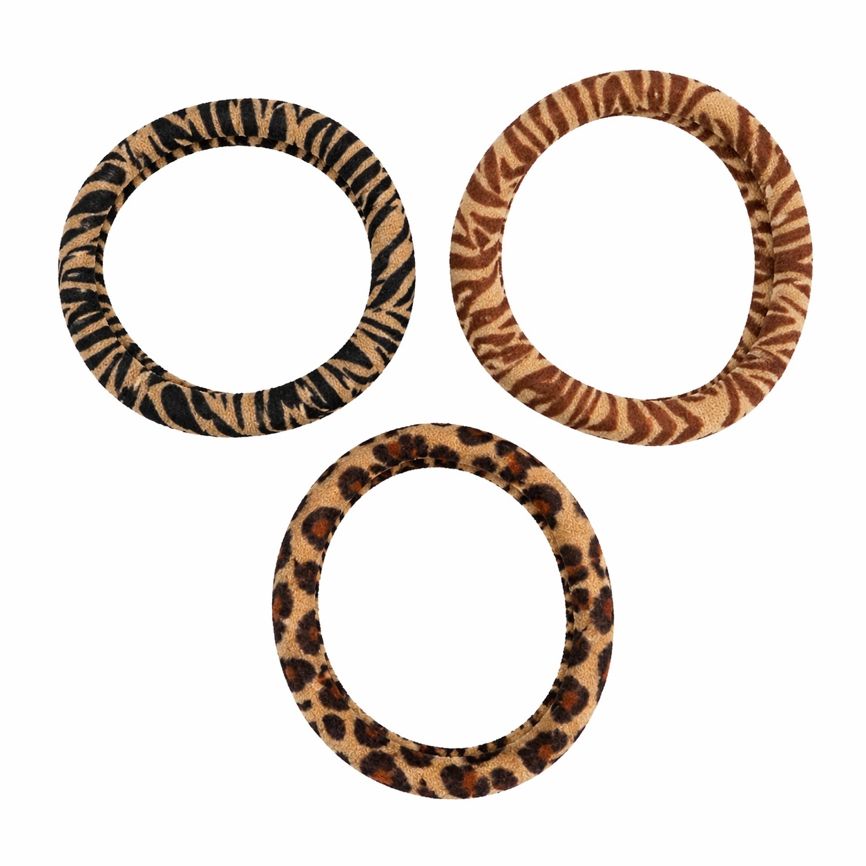Set 100 elastice de păr textile animal print, rezistente, culori variate 2