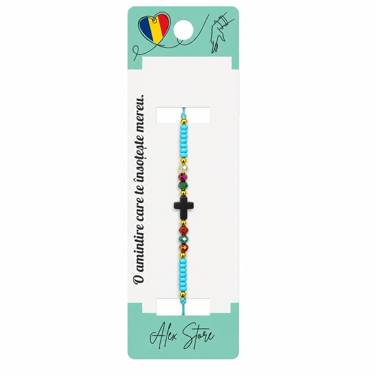 Set 12 Brățări cu Pandantiv Cruce, Reglabile, Multicolore 2