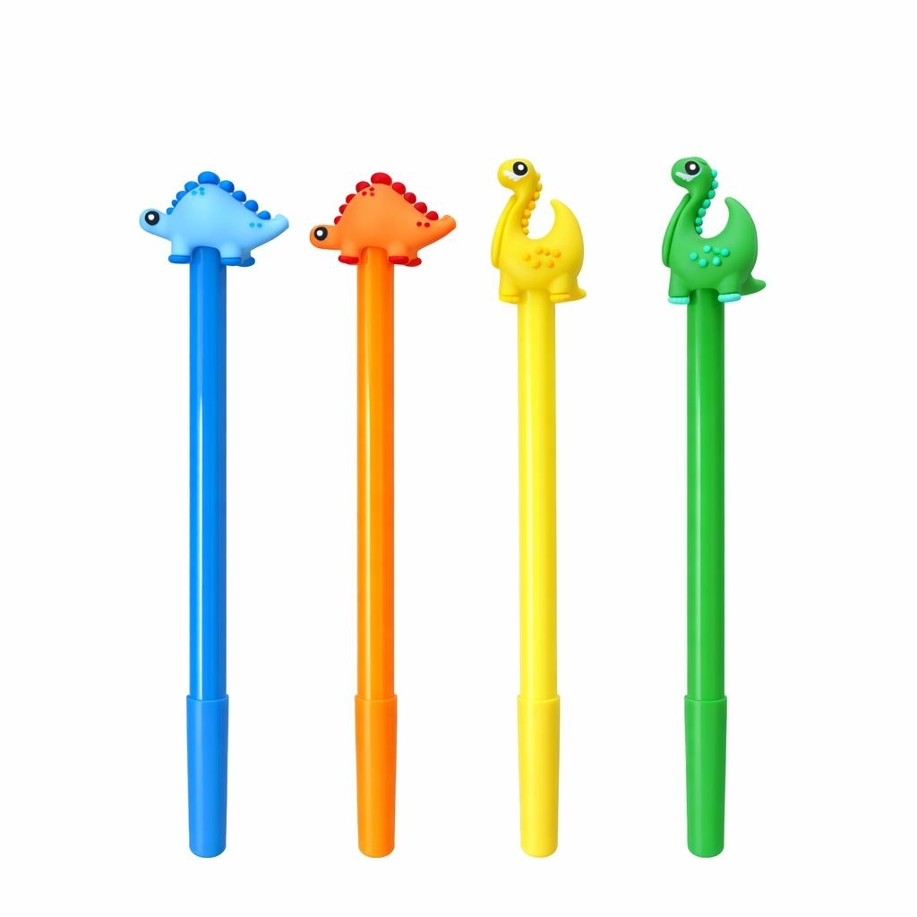 Set 48 pixuri cu pastă și figurină dinozaur decorativ, model colorat pentru copii, diverse culori