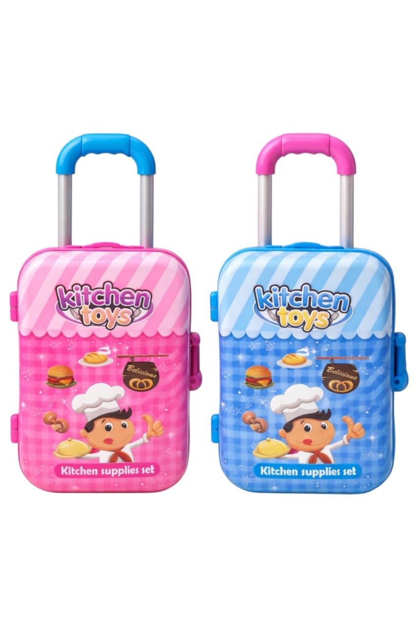 Set 8 trollere de jucarie Kitchen Toys cu ustensile si accesorii de bucatarie