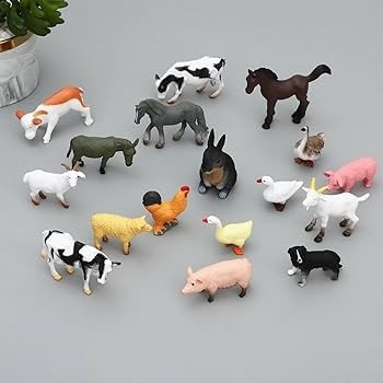 Set animale domestice in pahar cu figurina vaca, 12 piese, jucarie copii 2