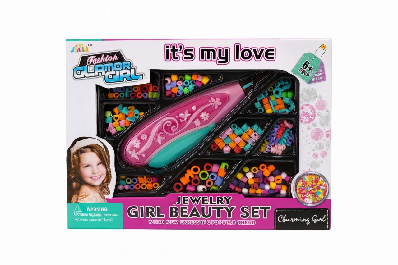 Set Creativ pentru Fetite , Realizare Bijuterii Fashion Glamor Girl, 29x21cm