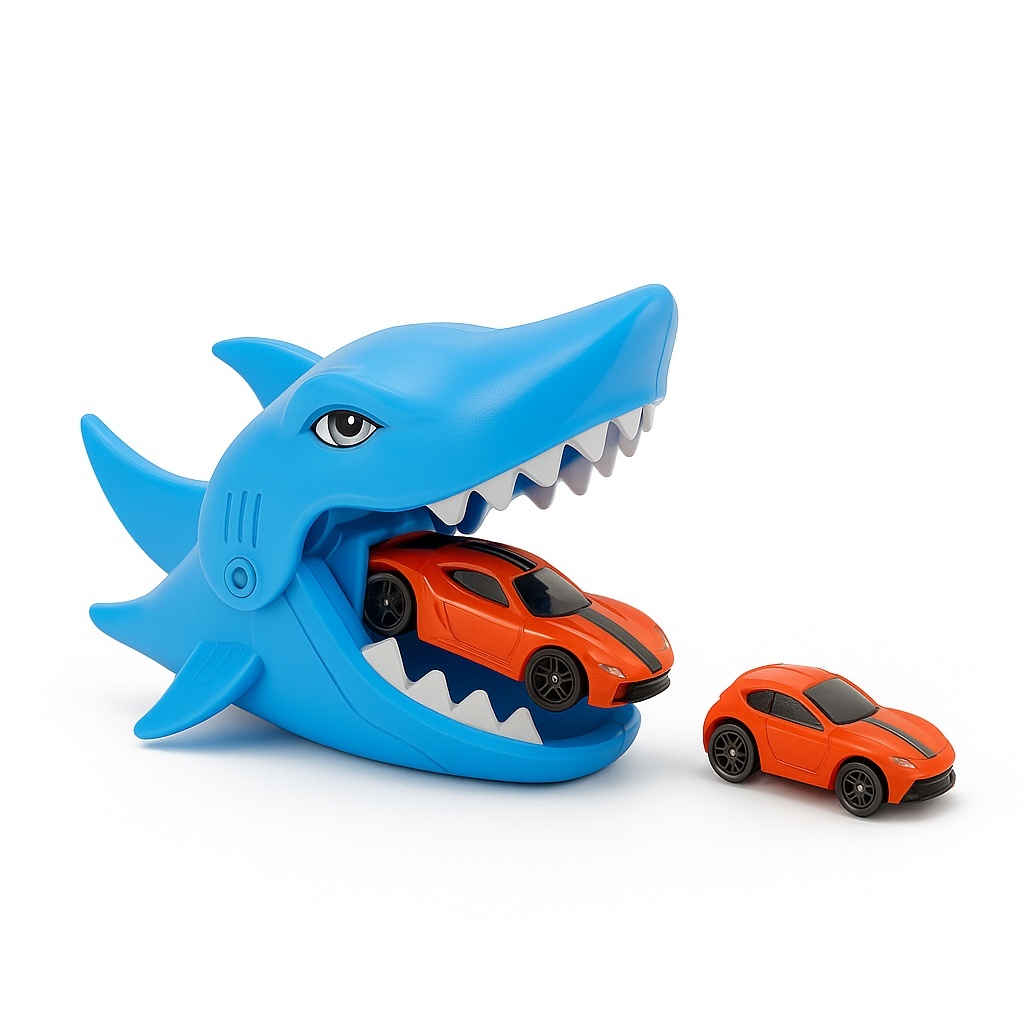 Set Lansator Masinute Shark Attack , Vehicle Launching, Great Escape , 30x20 cm 2