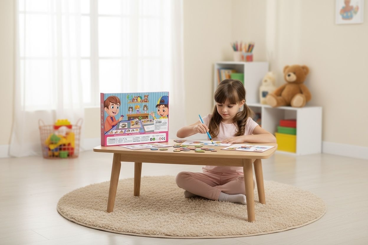 Set Magnetic Educativ cu Puzzle si Tablita de Scris , Cute Pet Animal Topics, 22.5x16.5cm 2