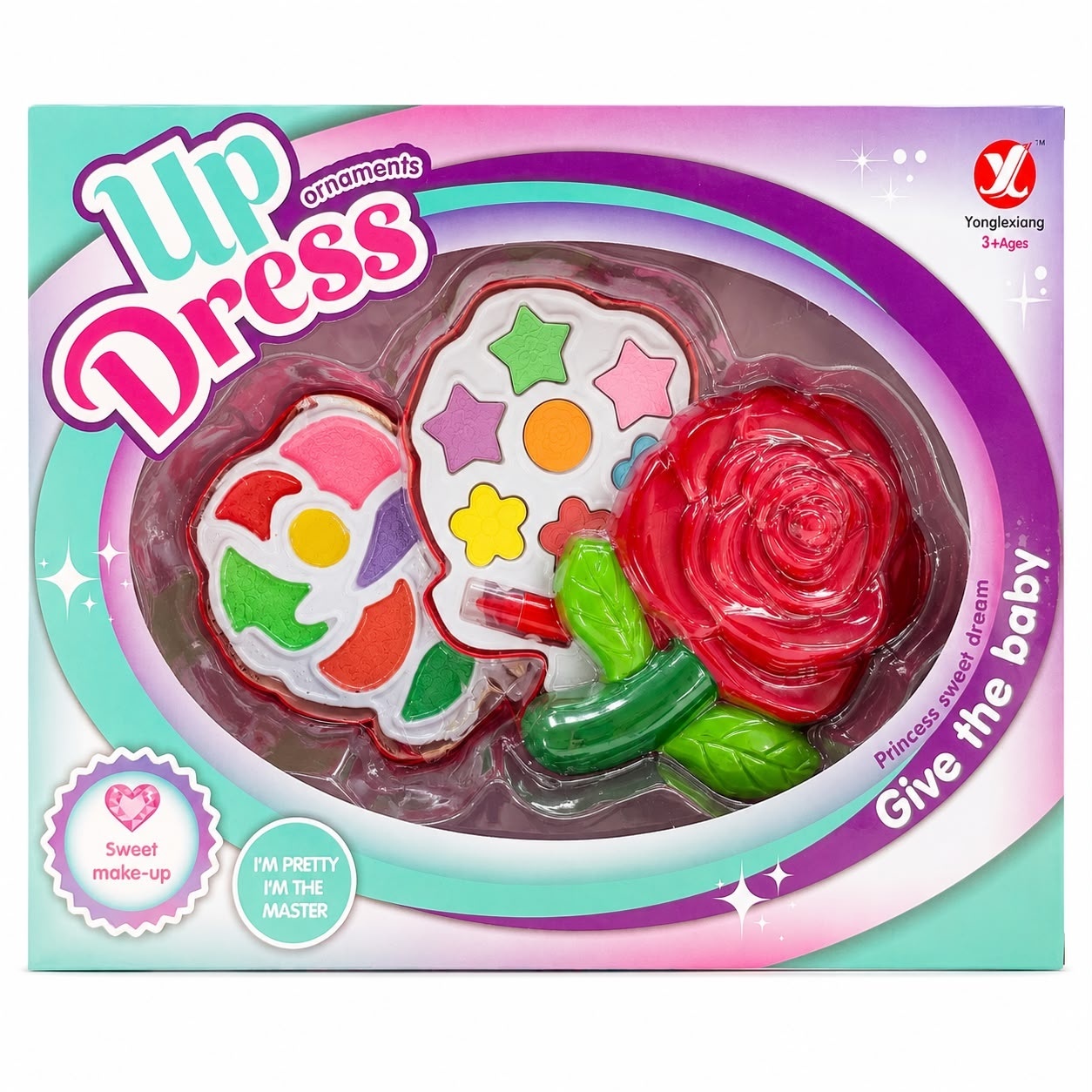 Trusă de Machiaj pentru Copii Up Dress – Set Machiaj Prințesă cu Farduri, Ruj și Accesorii, 3+ Ani