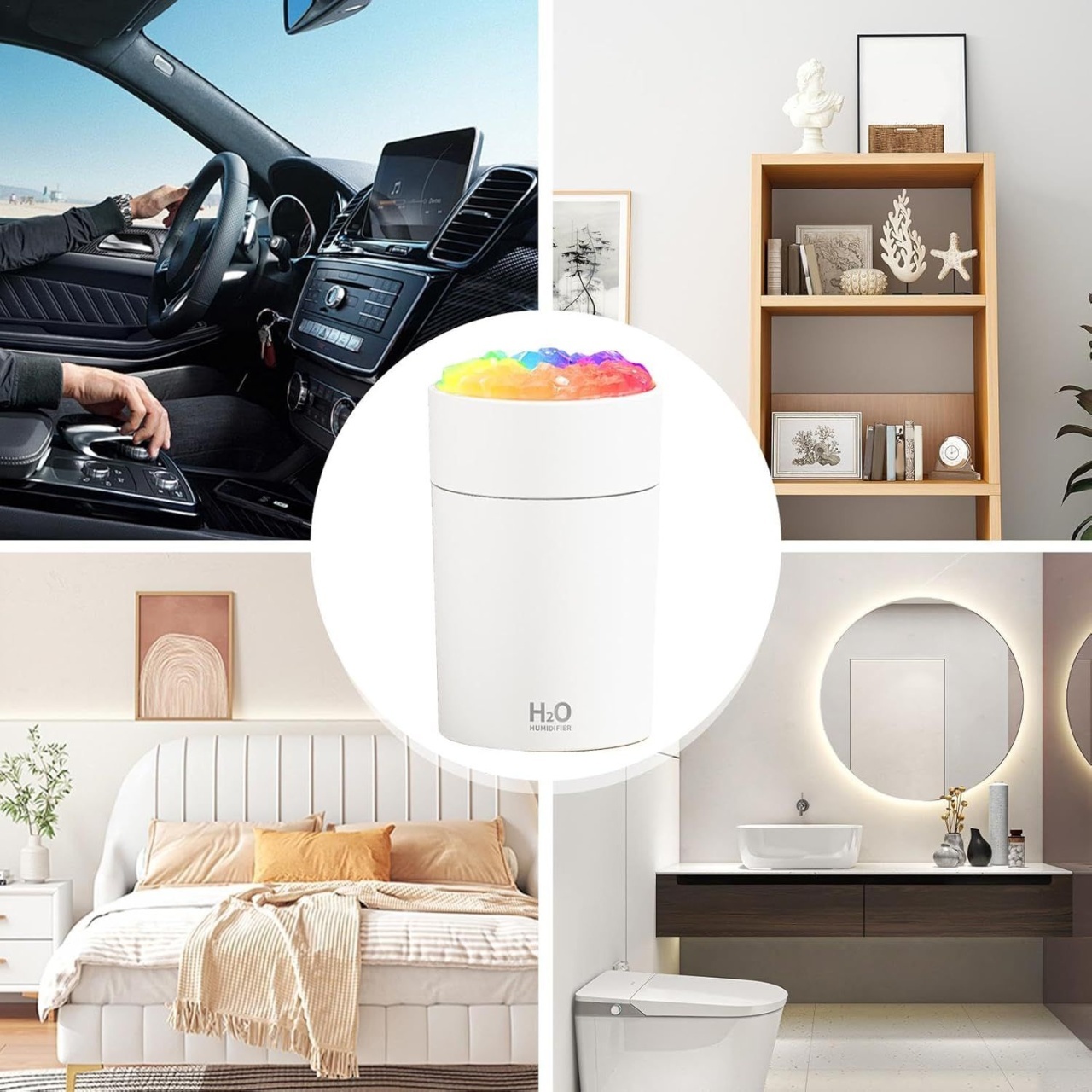 Umidificator aer USB cu lumini RGB, difuzor aromaterapie compact, silentios 2