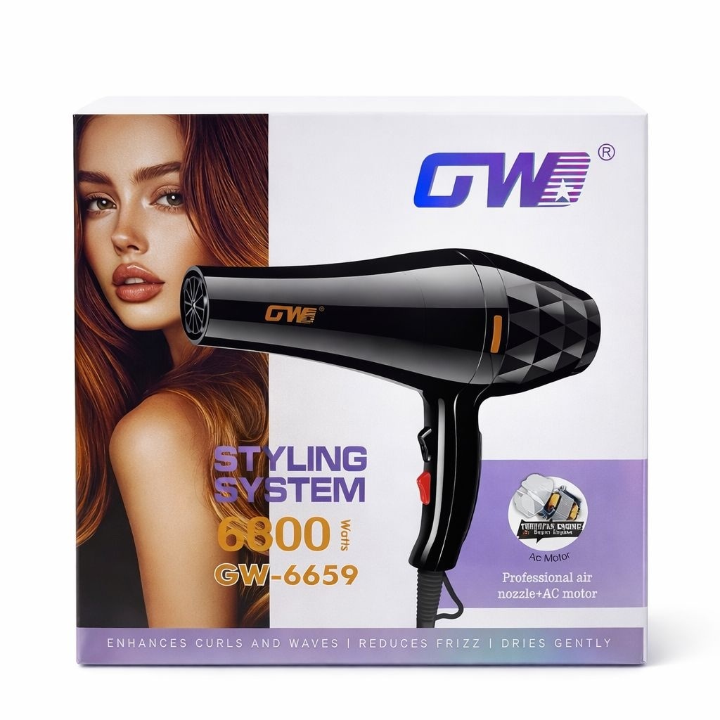 Uscător profesional de păr GW-6659, 6800W, Negru 3