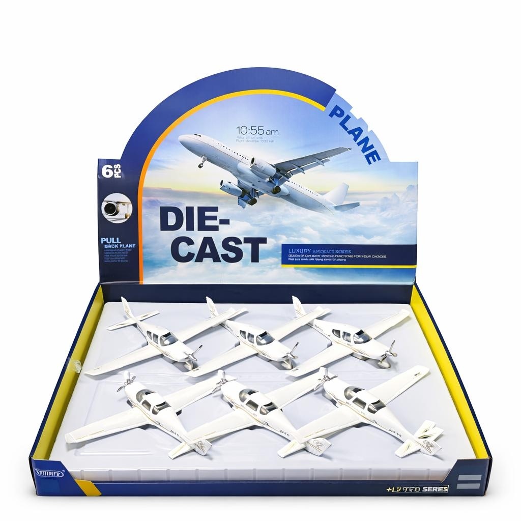 Avion metalic cu sunete si lumini, model realist 18 cm