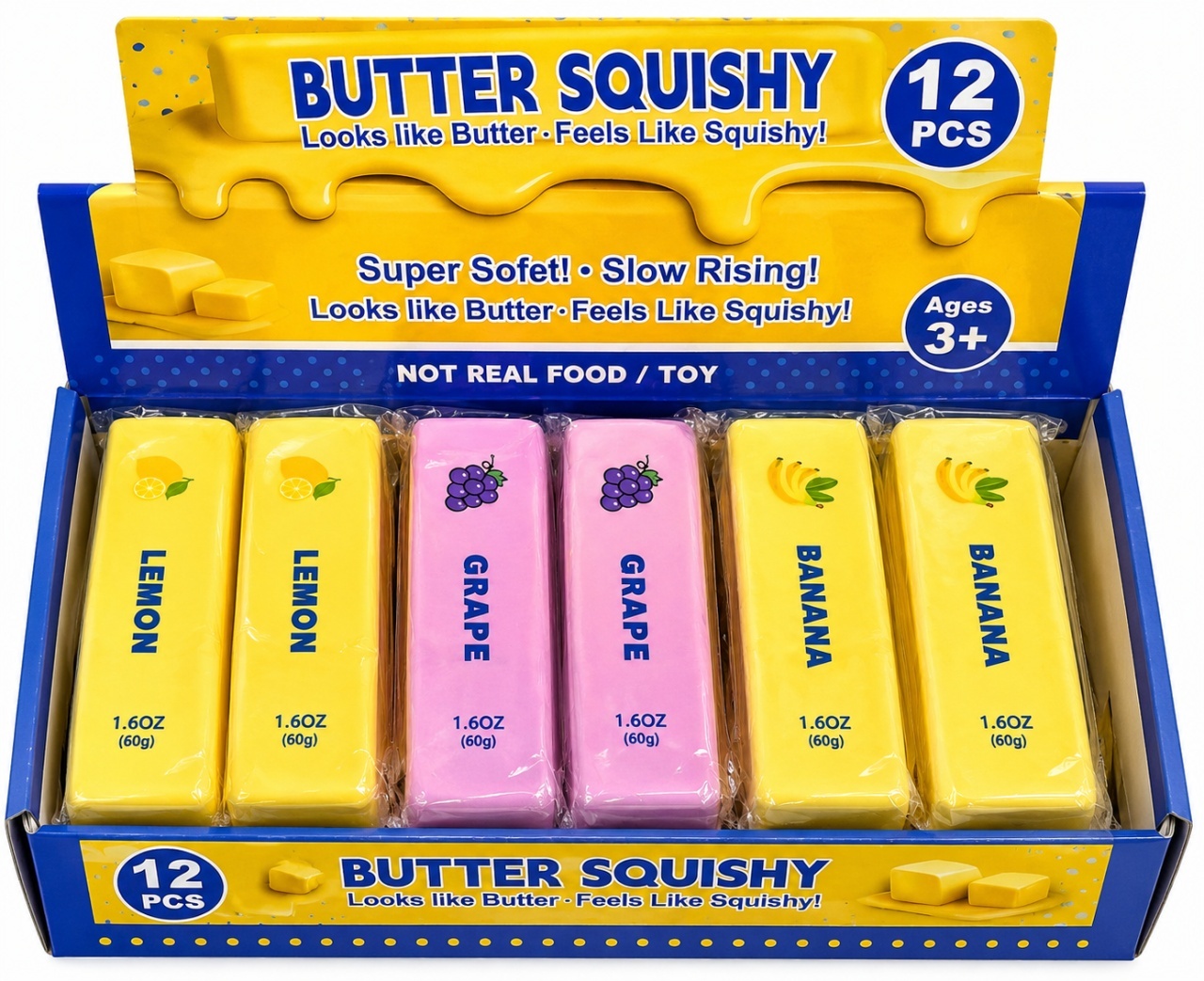 Butter Squishy Antistres cu Arome Fructate, Jucarie Senzoriala