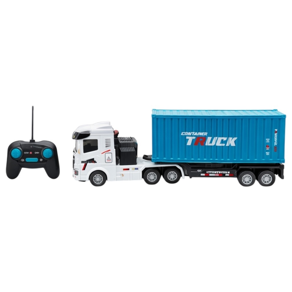 Camion cu container RC, telecomandă 2.4G, acumulator, aplicație mobilă, 39 cm