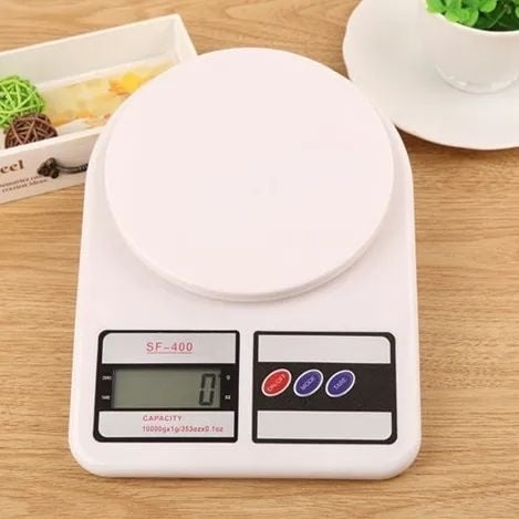 Cântar de Bucătărie Electronic, Alb, Plastic, Afișaj Digital, Capacitate 5 kg
