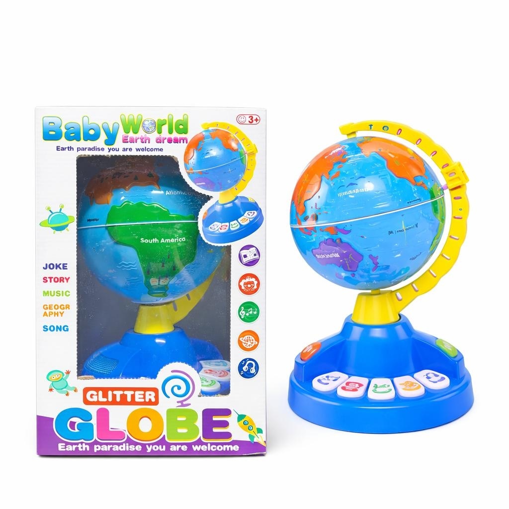 Glob muzical interactiv pentru copii din plastic cu lumini și sunete model Baby World 705
