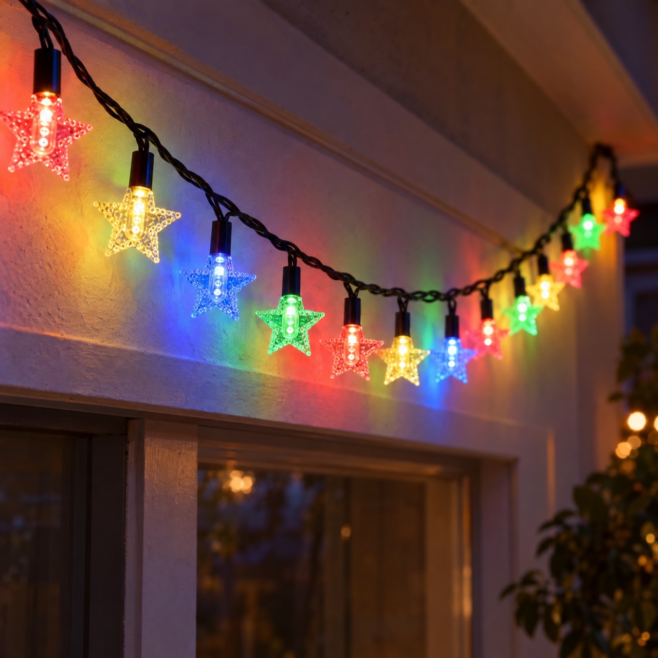 Instalatie luminoasa de Craciun cu LED-uri stea, 40 LED-uri, 6 m, multicolor