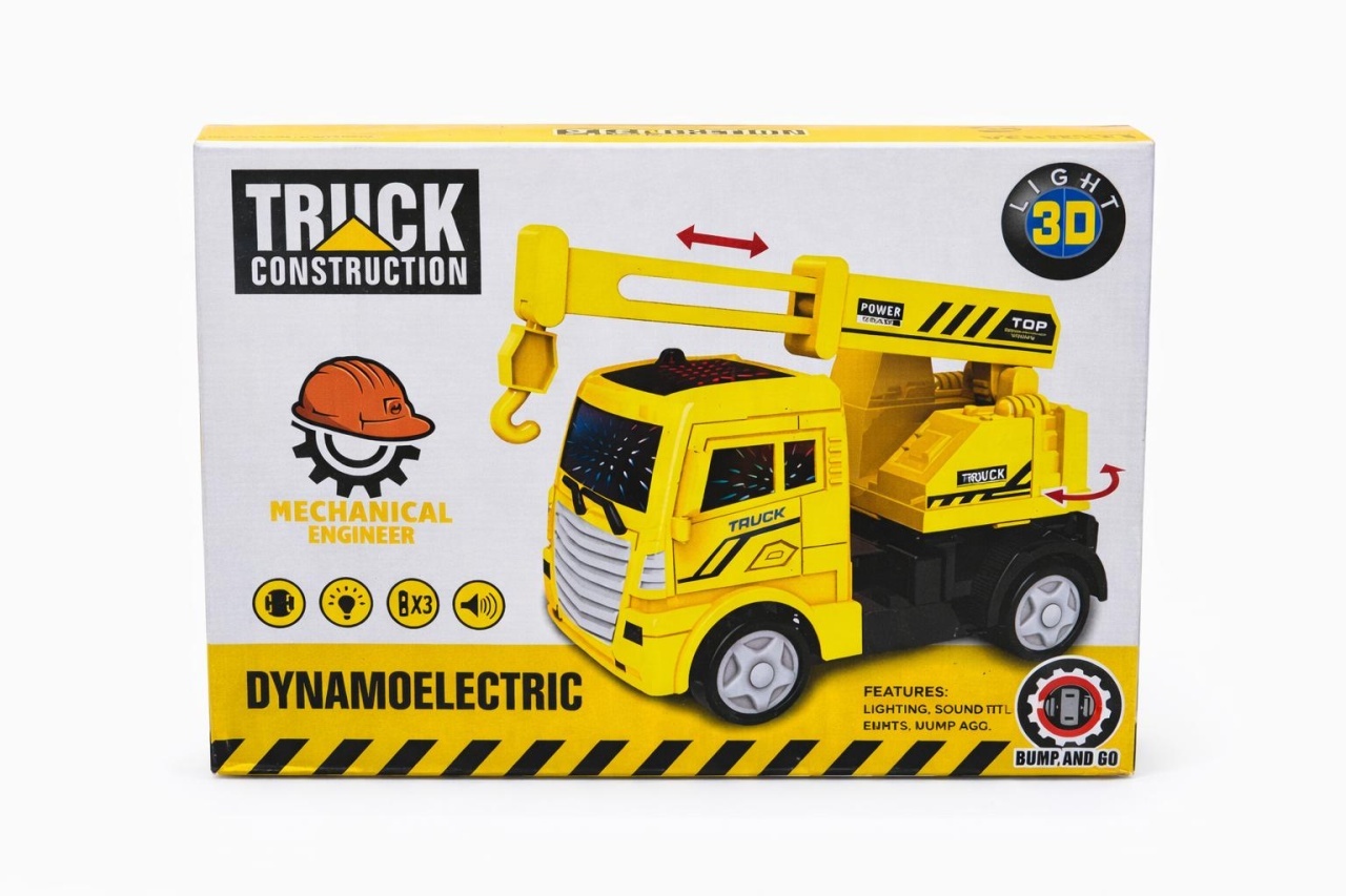 Jucarie camion cu excavator, lumini si sunete, 18 cm 2
