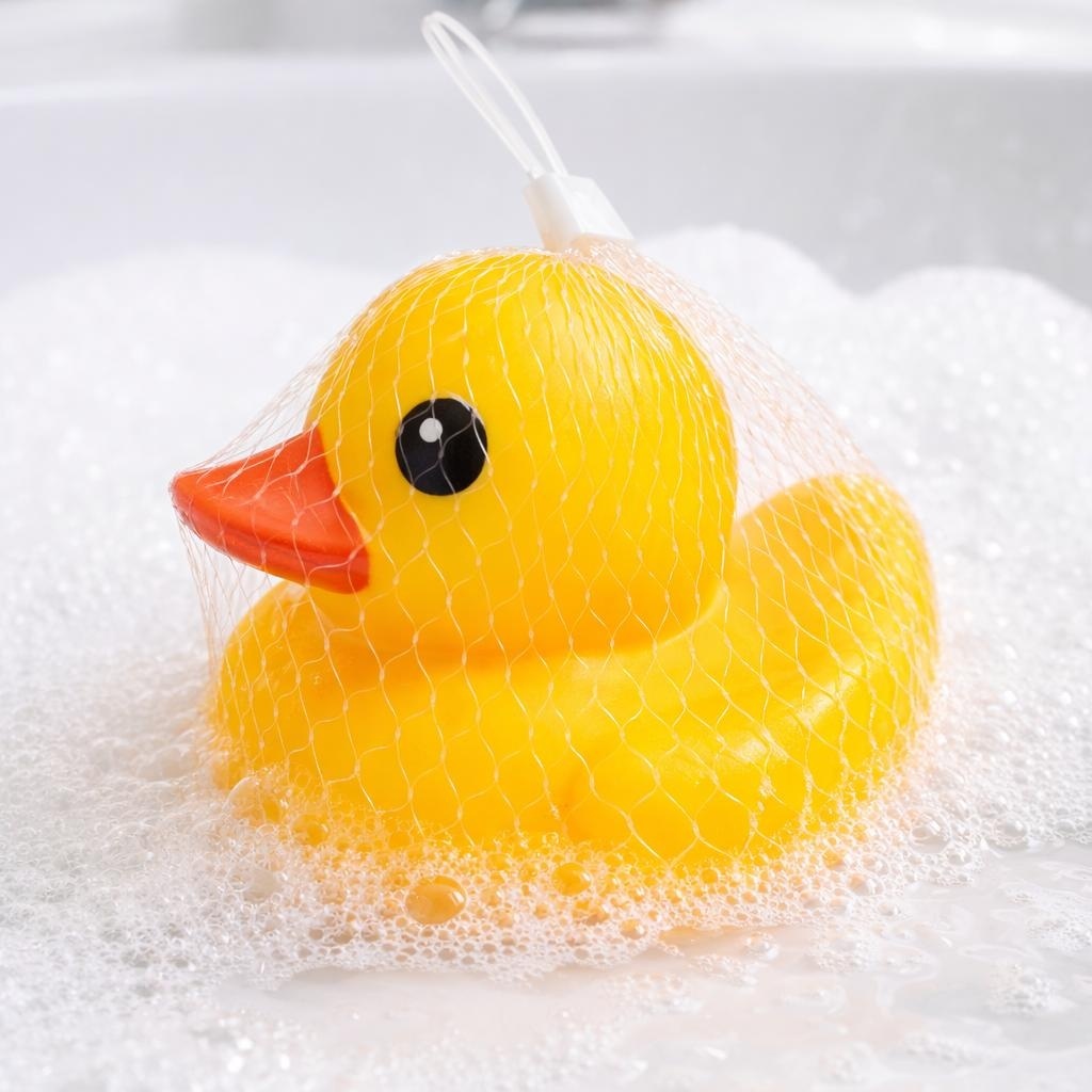 Jucărie rață din cauciuc/PVC pentru baie, galbenă, 15 cm 2