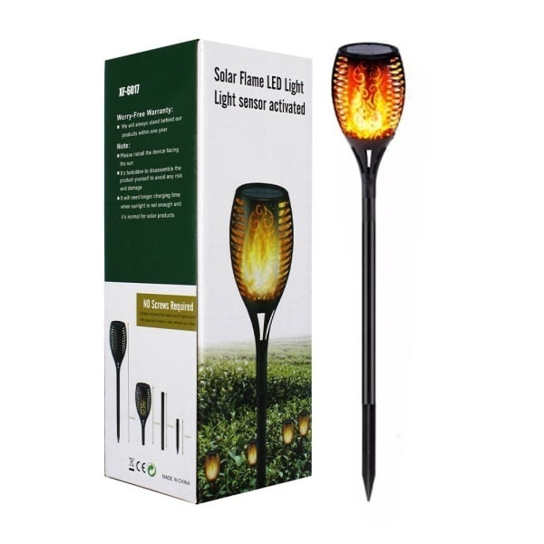 Lampă solară decorativă LED pentru grădină, metal, 68 cm, neagră 3