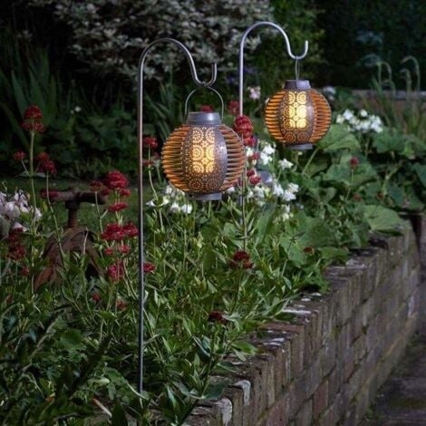 Lumină de Grădină Solară LED cu Cârlig, Efect Flacără Flicărâtoare, Negru, Metal, 78cm 5