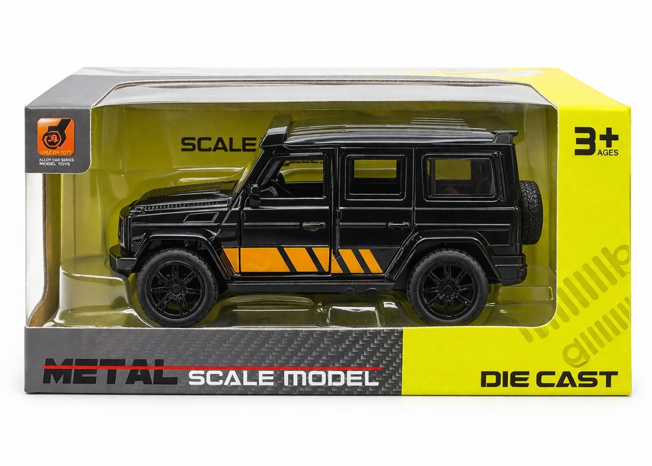 Macheta masina off road neagra 1:24 metal die cast, usi functionale, 15.5 x 7 cm 2