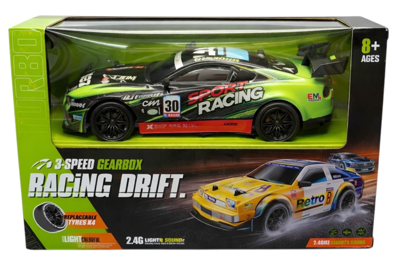 Mașină de curse cu telecomandă, frecvență 2,4G, funcție drift, baterie 3,7V, 23x21x11 cm 3