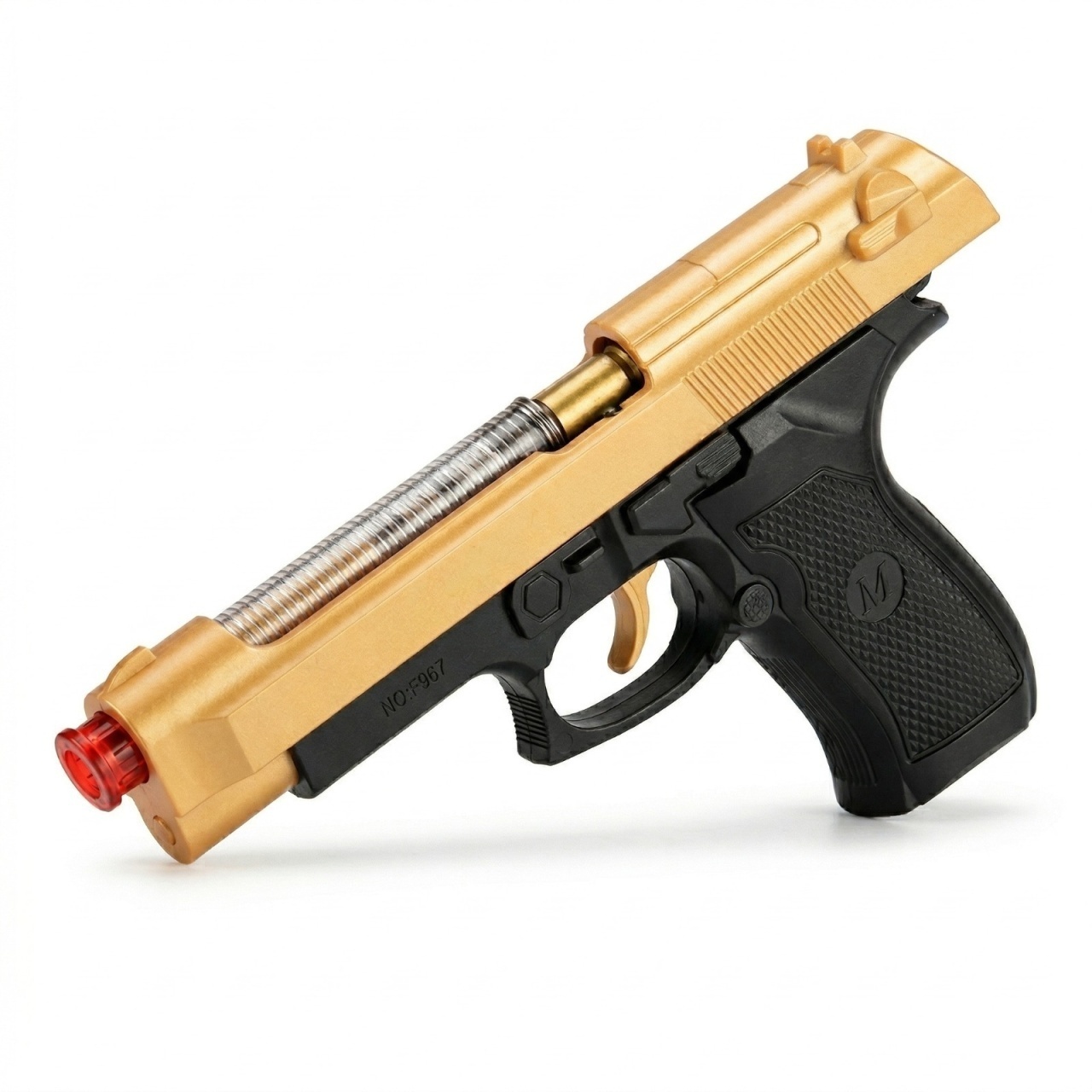 Pistol jucarie electric 20 cm auriu, cu lumini si sunet 2