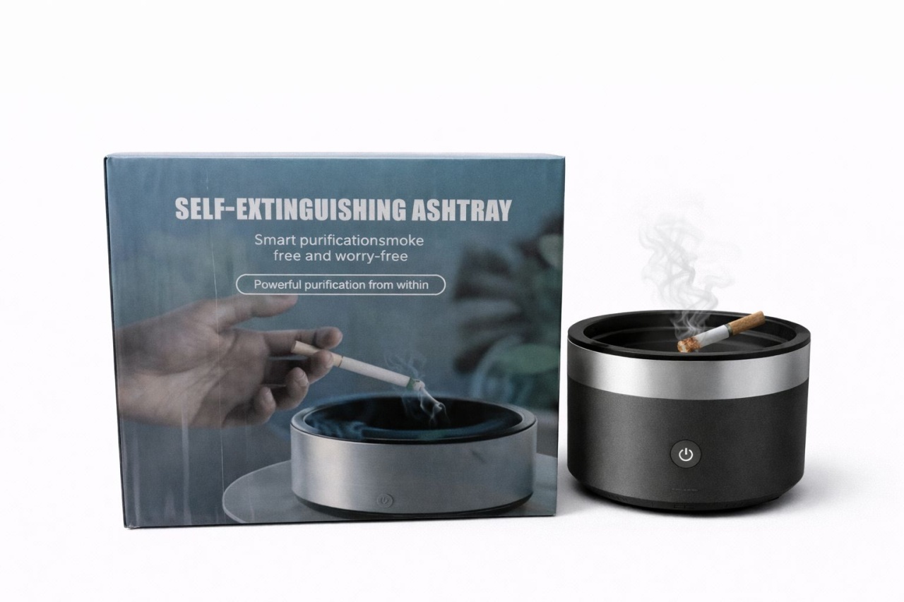 Scrumiera electrica cu purificator de aer si filtru pentru fum, sistem auto stingere tigari 2