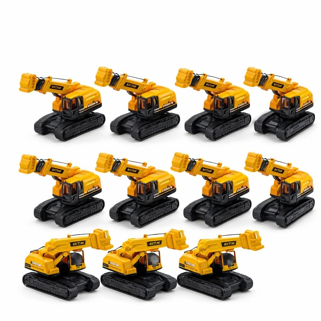 Set 10 vehicule constructie tip macara, inertie, brat extensibil 33 cm 2