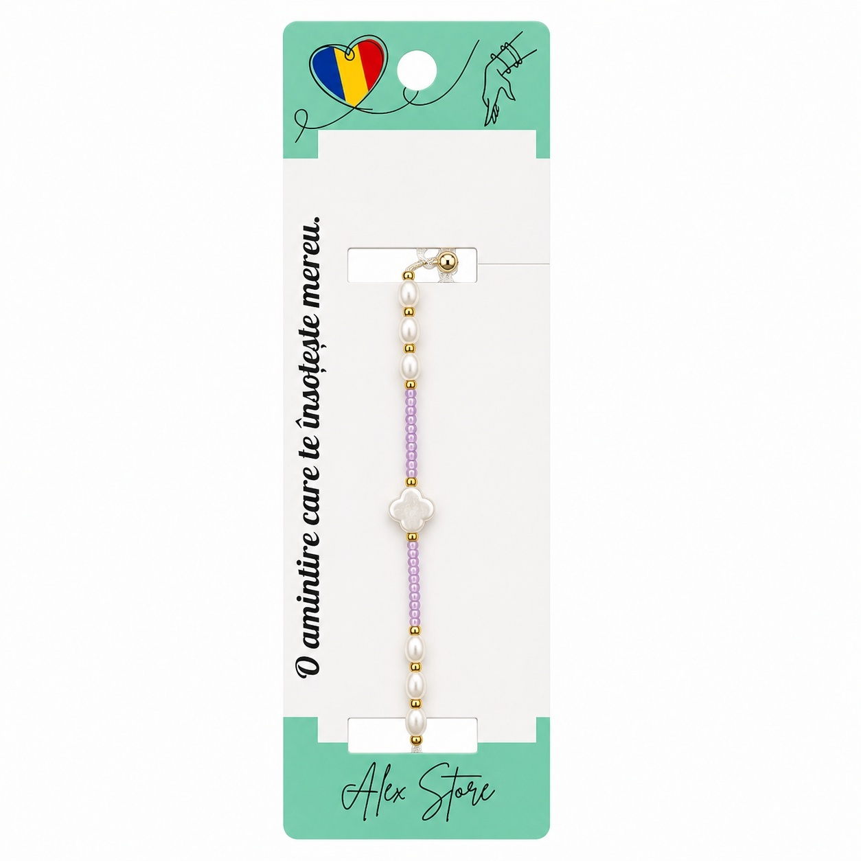 Set 12 Brățări cu Trifoi Sidef, Reglabile, Multicolore, cu Perlute Decorative 2