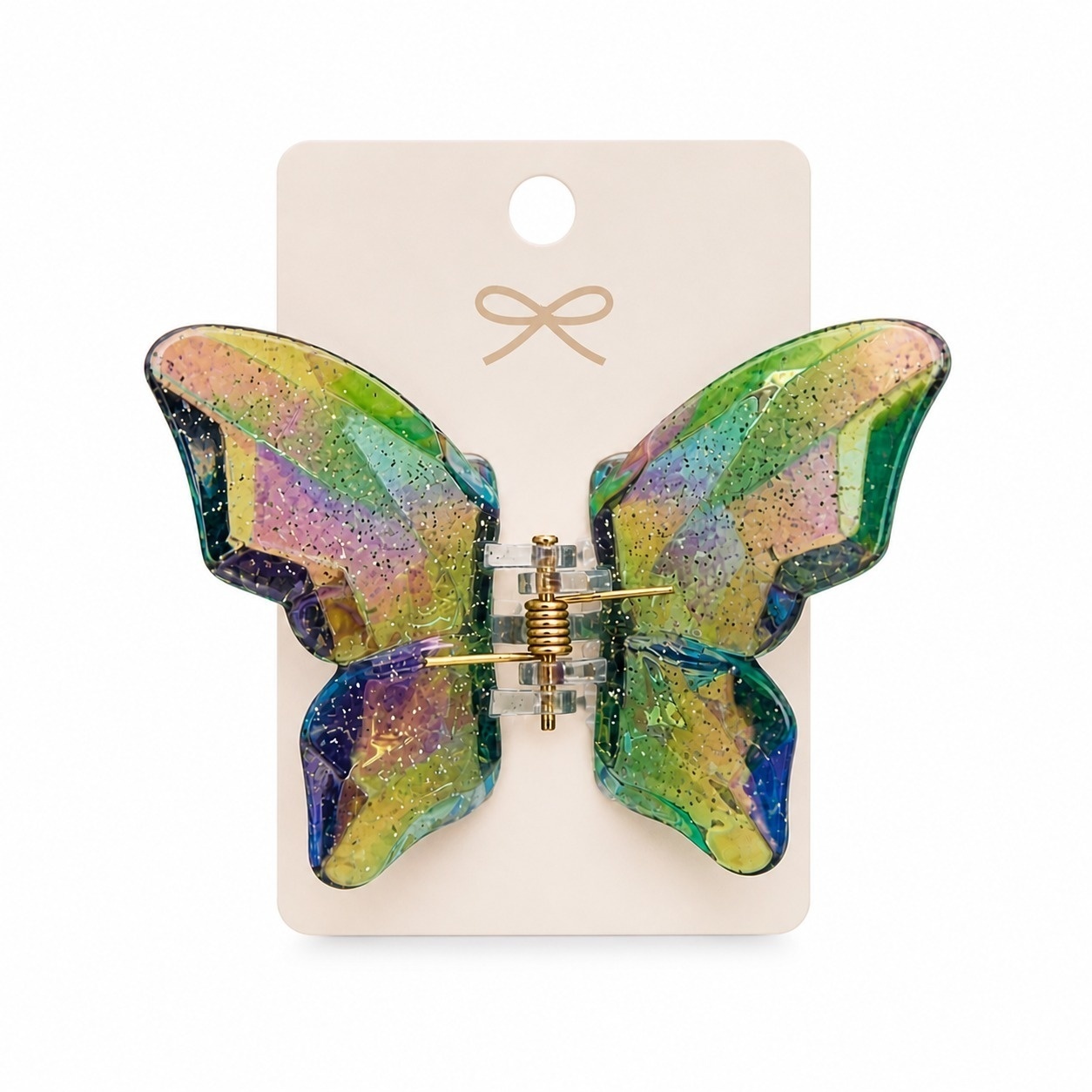 Set 12 Clești de Păr Fluture 6x8 cm – Clame Colorate cu Efect Irizat 2