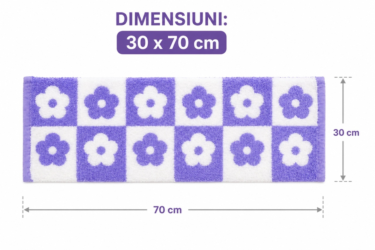 Set 5 prosoape bucătărie microfibră 30x70 cm – model floricele 2